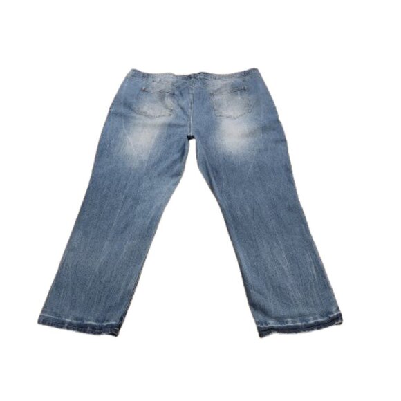 Ellos High-Rise Distressed Straight Jeans   Size 30W - Picture 4 of 6